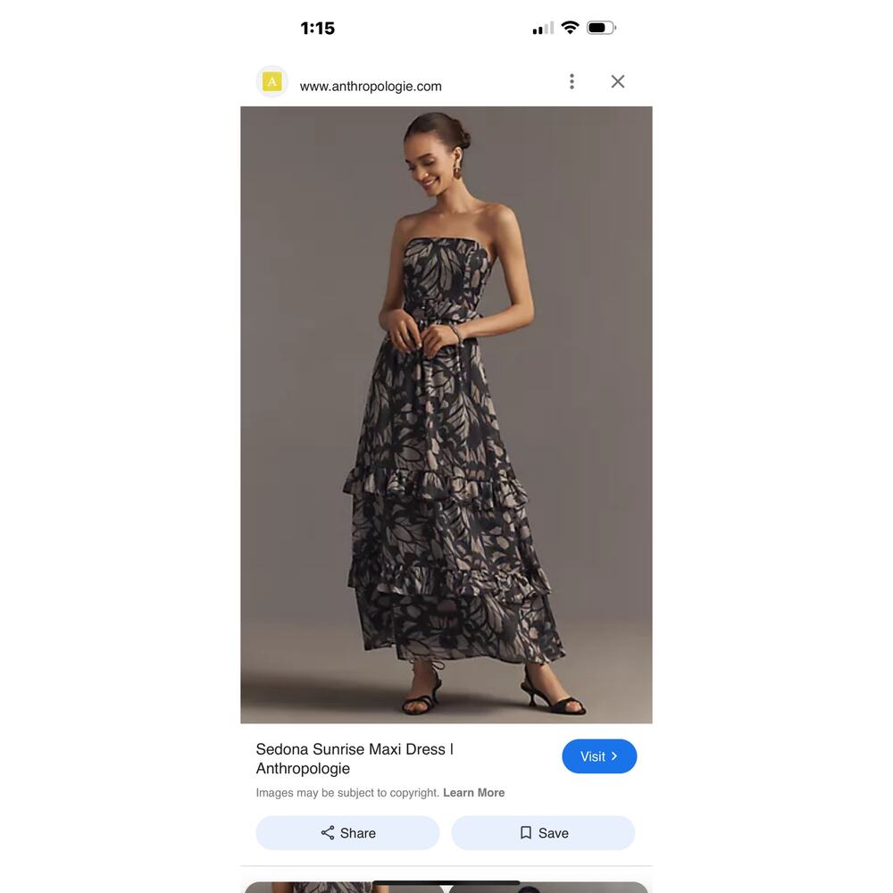 Hutch Sleeveless Belted Maxi Dress Strapless Black Butterfly Print Size LP NWOT - Picture 11 of 12